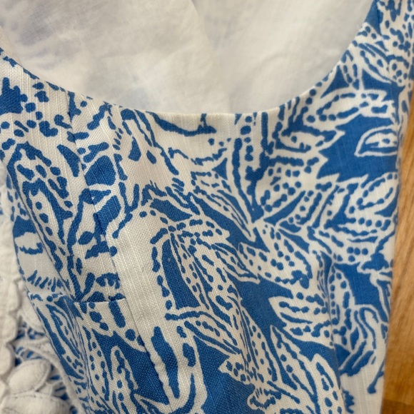 Blue and White fox print lilly pulitzer dress - Picture 5 of 7